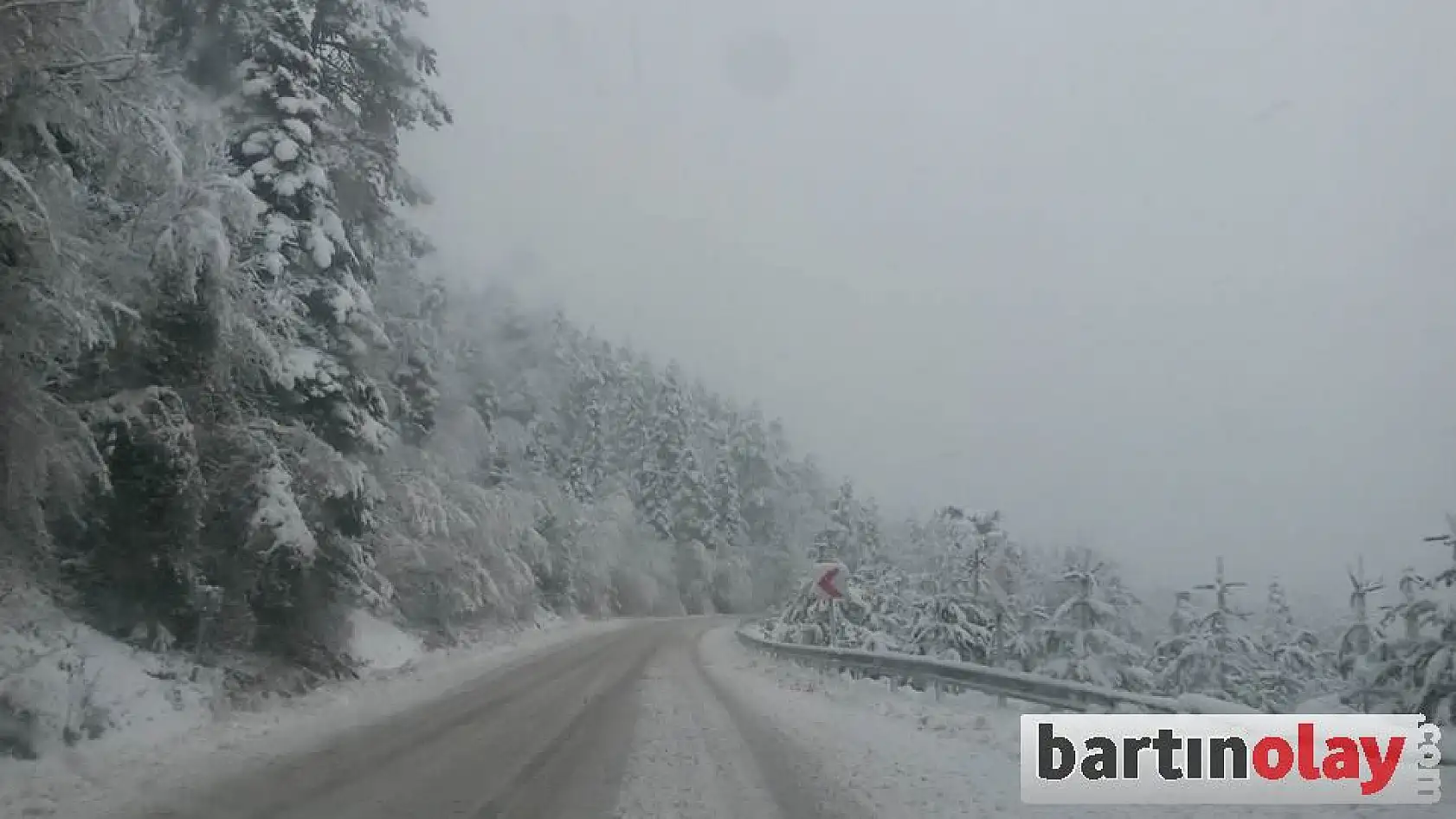 Bartın Karabük yolu kar altında