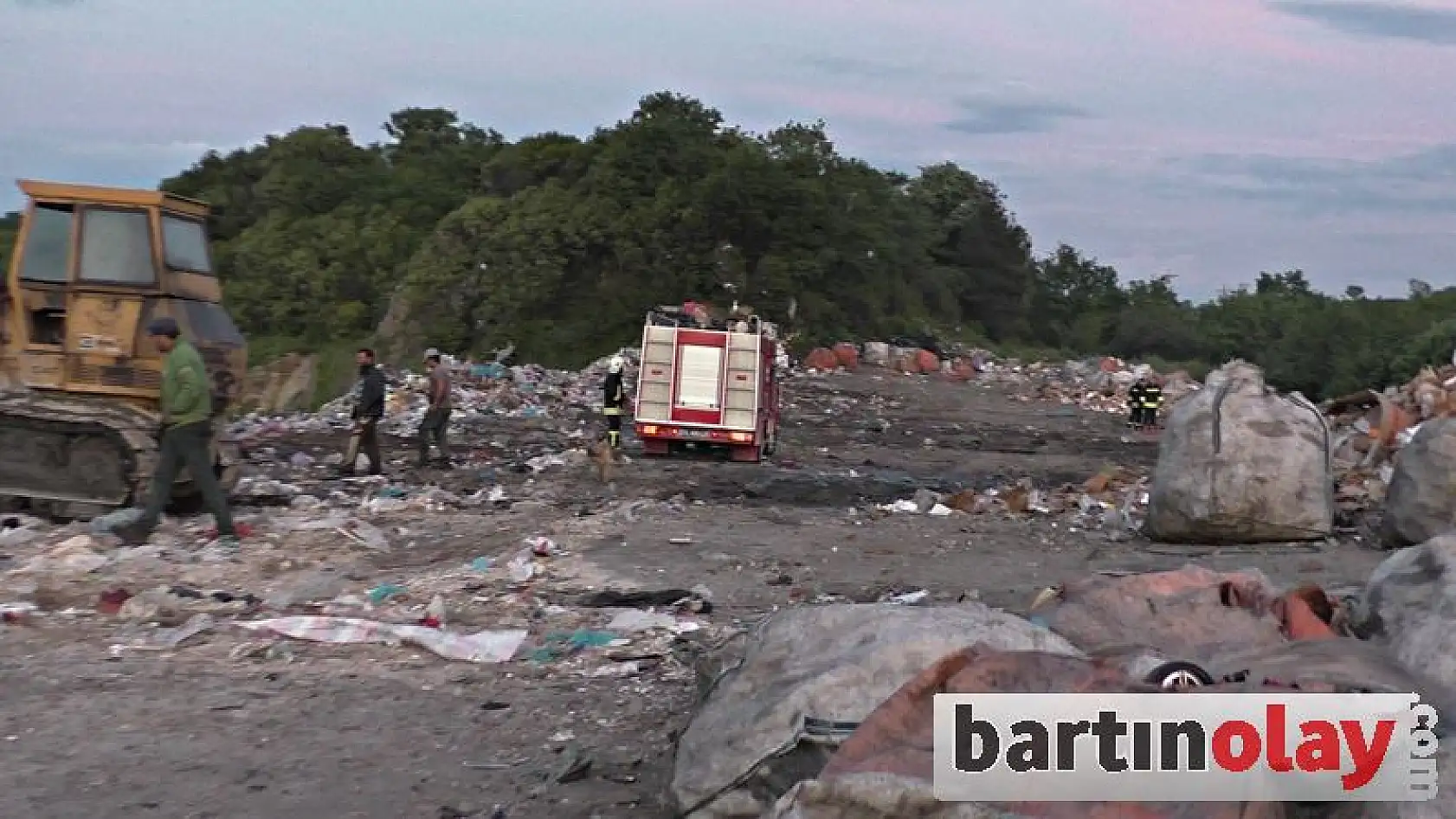 Bartın şehir Çöplüğünde yangın 