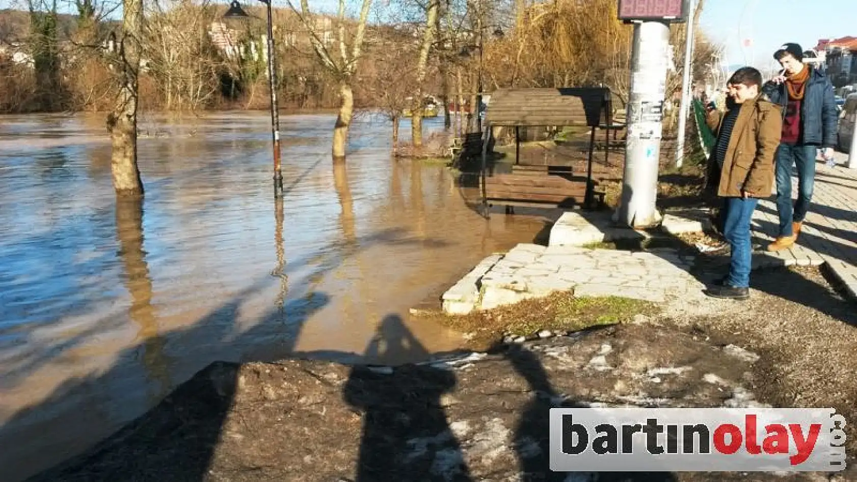 Bartın Irmağında taşkın görüntüleri 