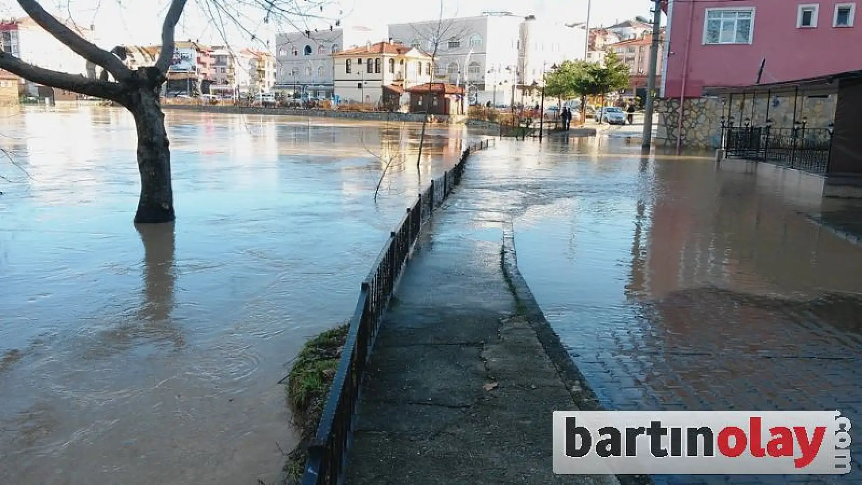 Bartın Irmağında taşkın görüntüleri 