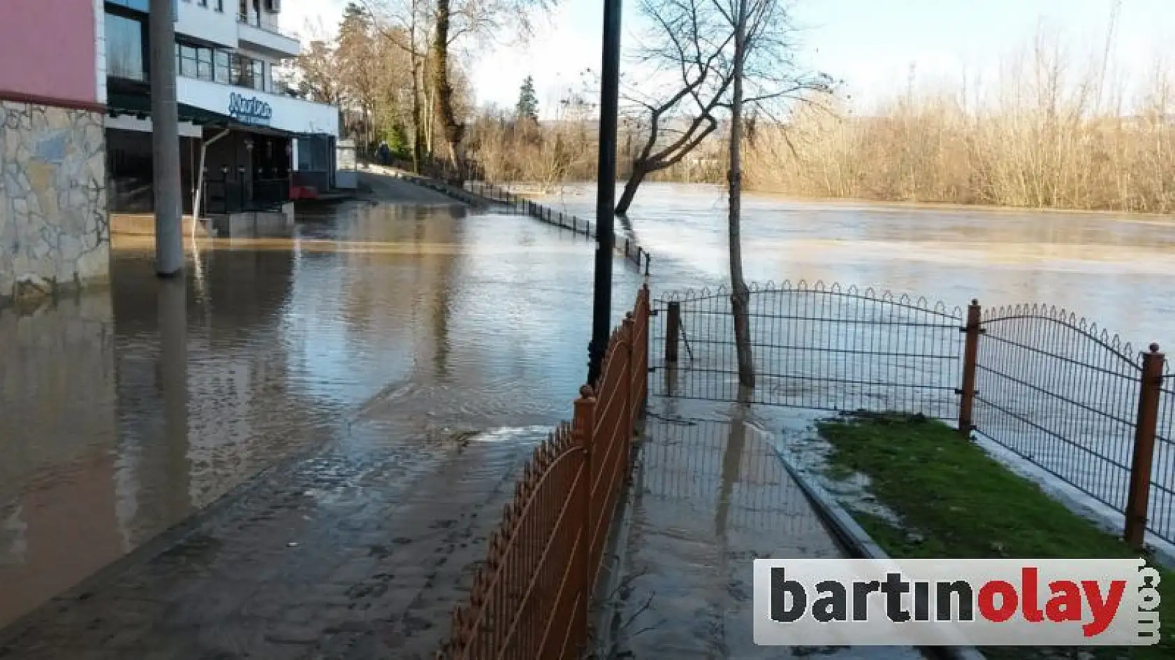 Bartın Irmağında taşkın görüntüleri 