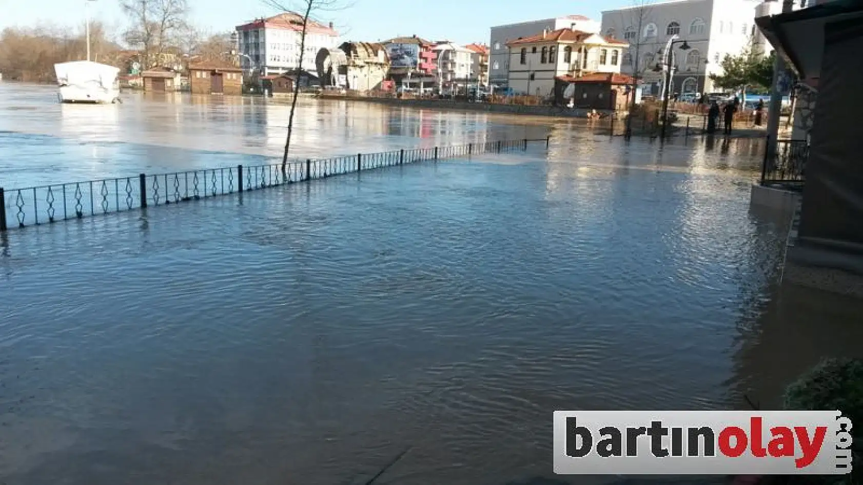 Bartın Irmağında taşkın görüntüleri 