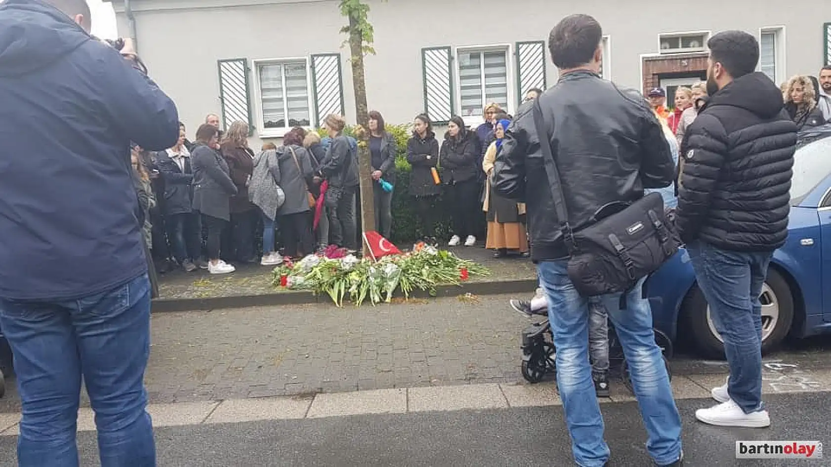 Kaza yerinde hüzünlü tören