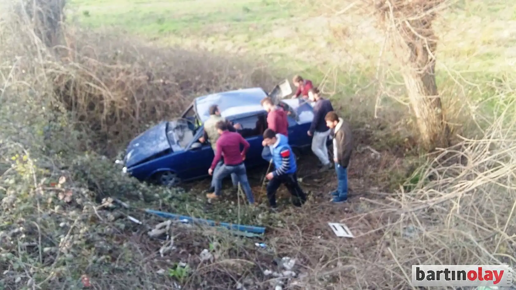 Şarampole yuvarlandı