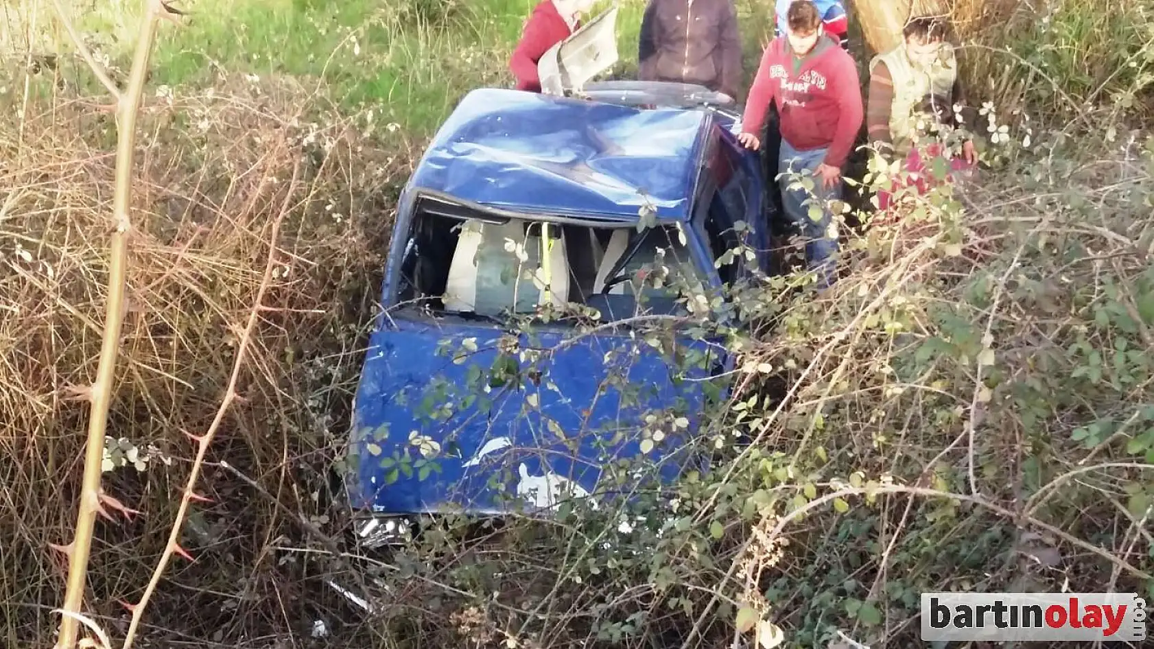 Şarampole yuvarlandı