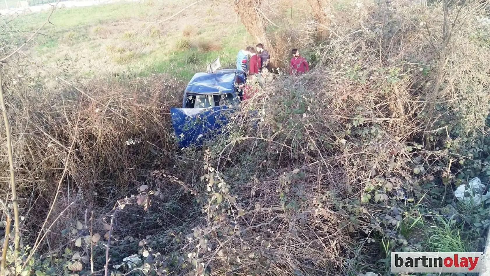 Şarampole yuvarlandı