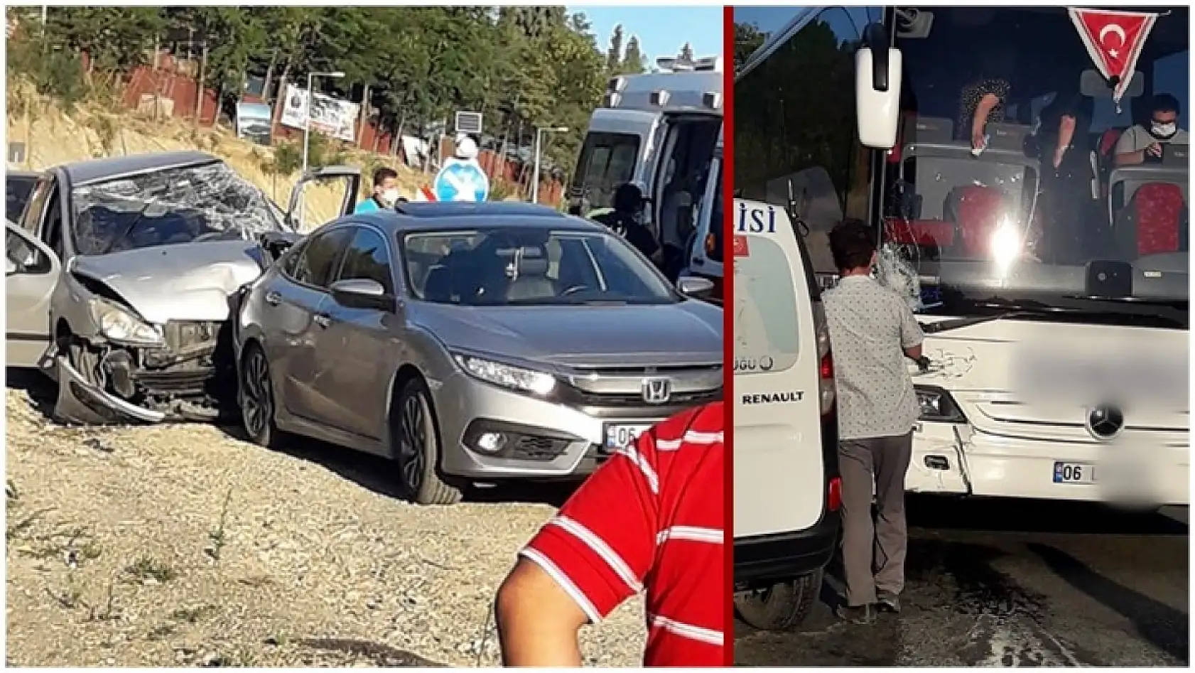 Türbe altında zincirleme kaza