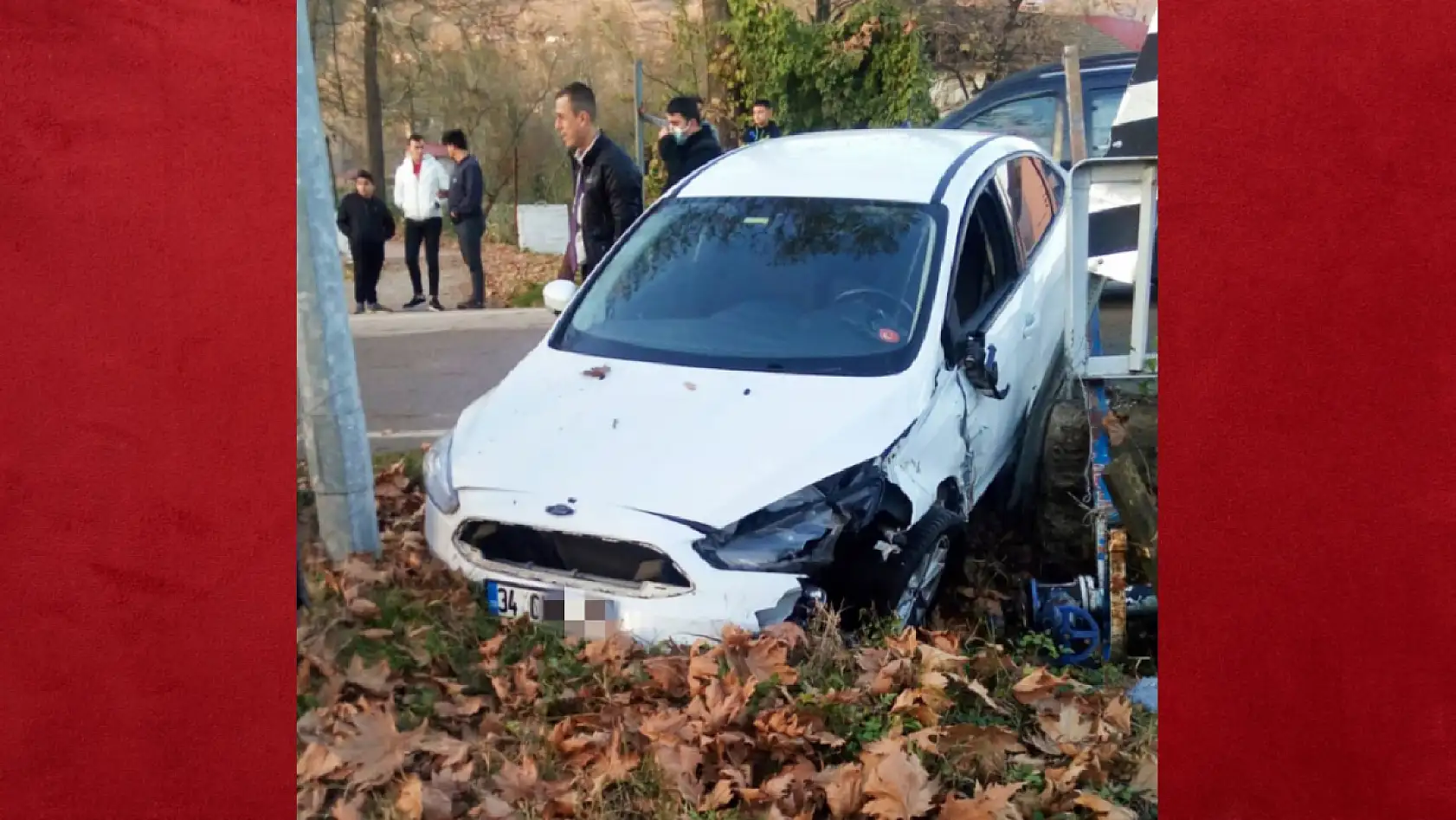 Köprü girişinde kaza