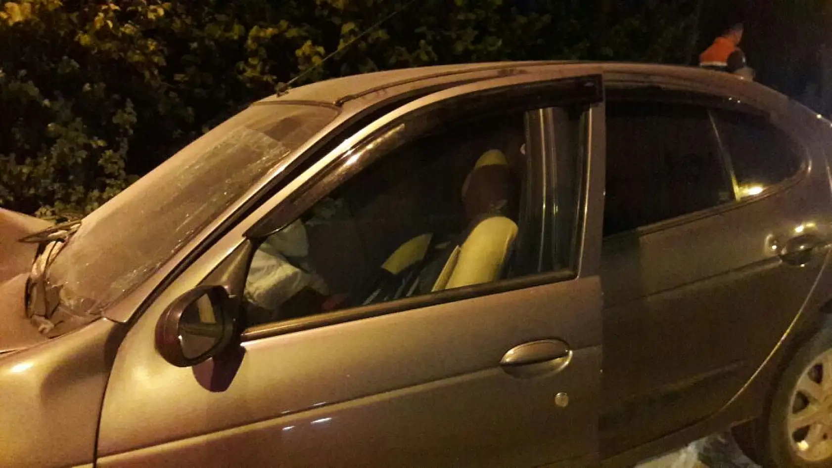 Otomobil Elektrik Direğine Çarptı