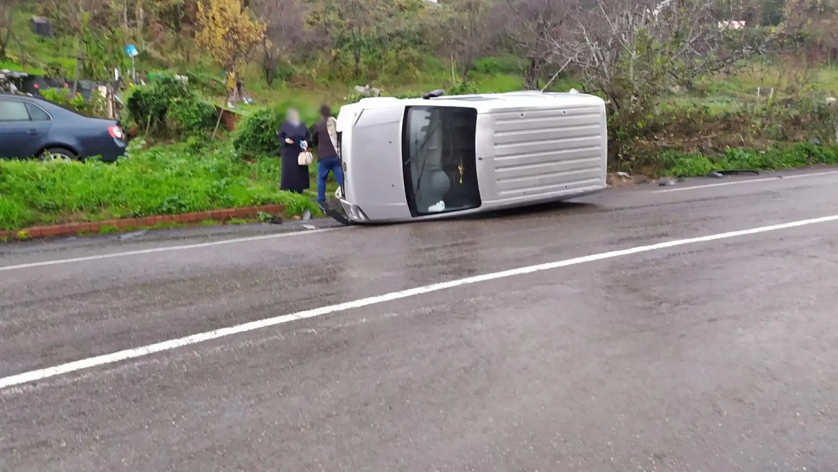 Amasra girişinde kaza