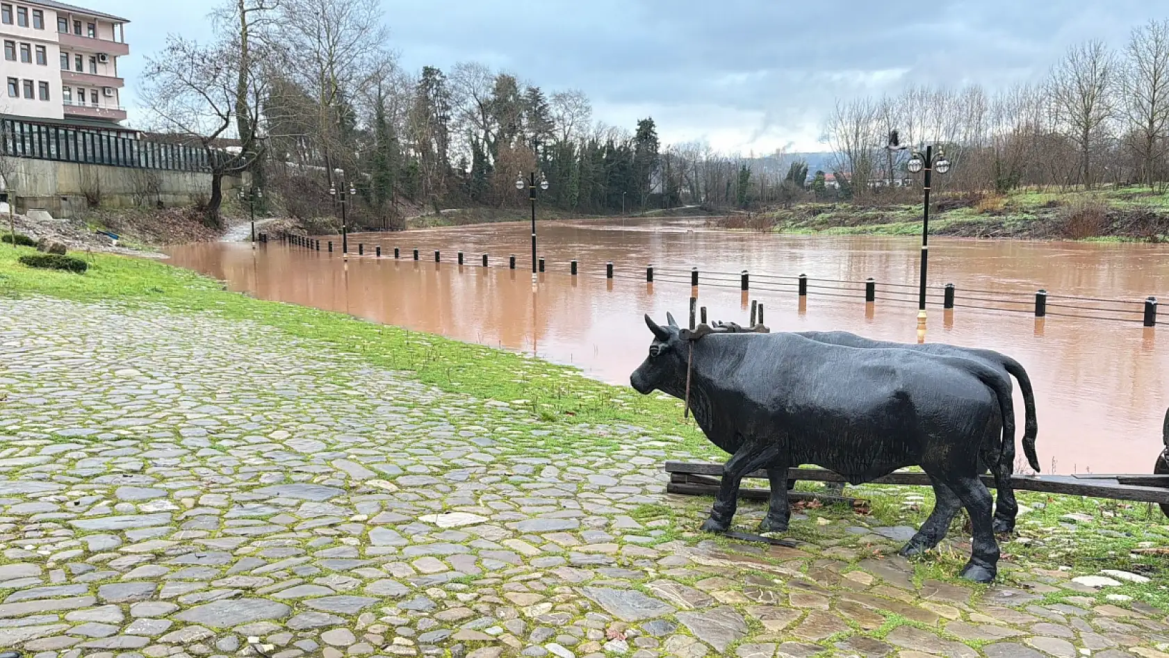 Karlar eridi, Bartın ırmağı taştı