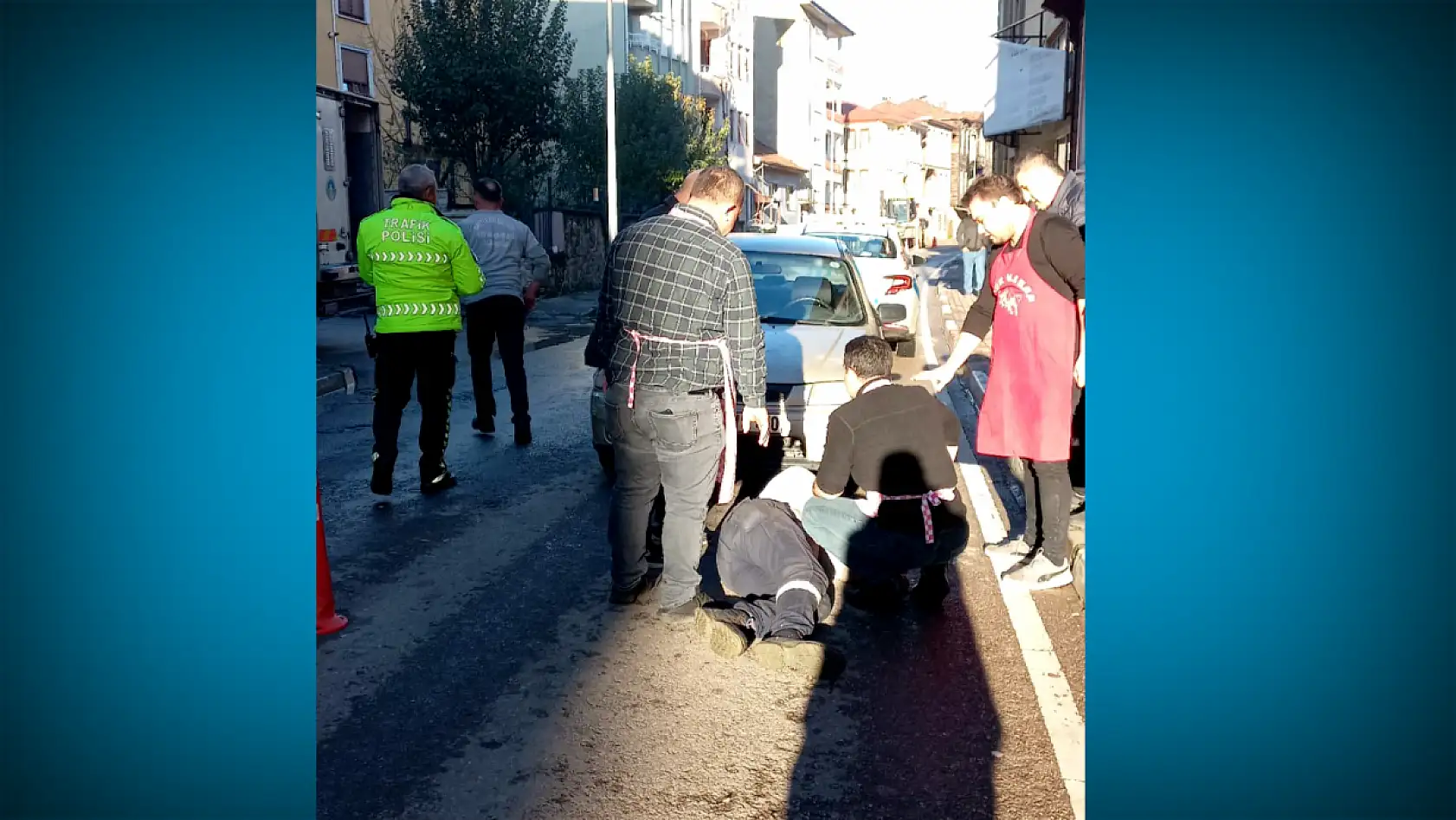 Belediye personeline araba çarptı