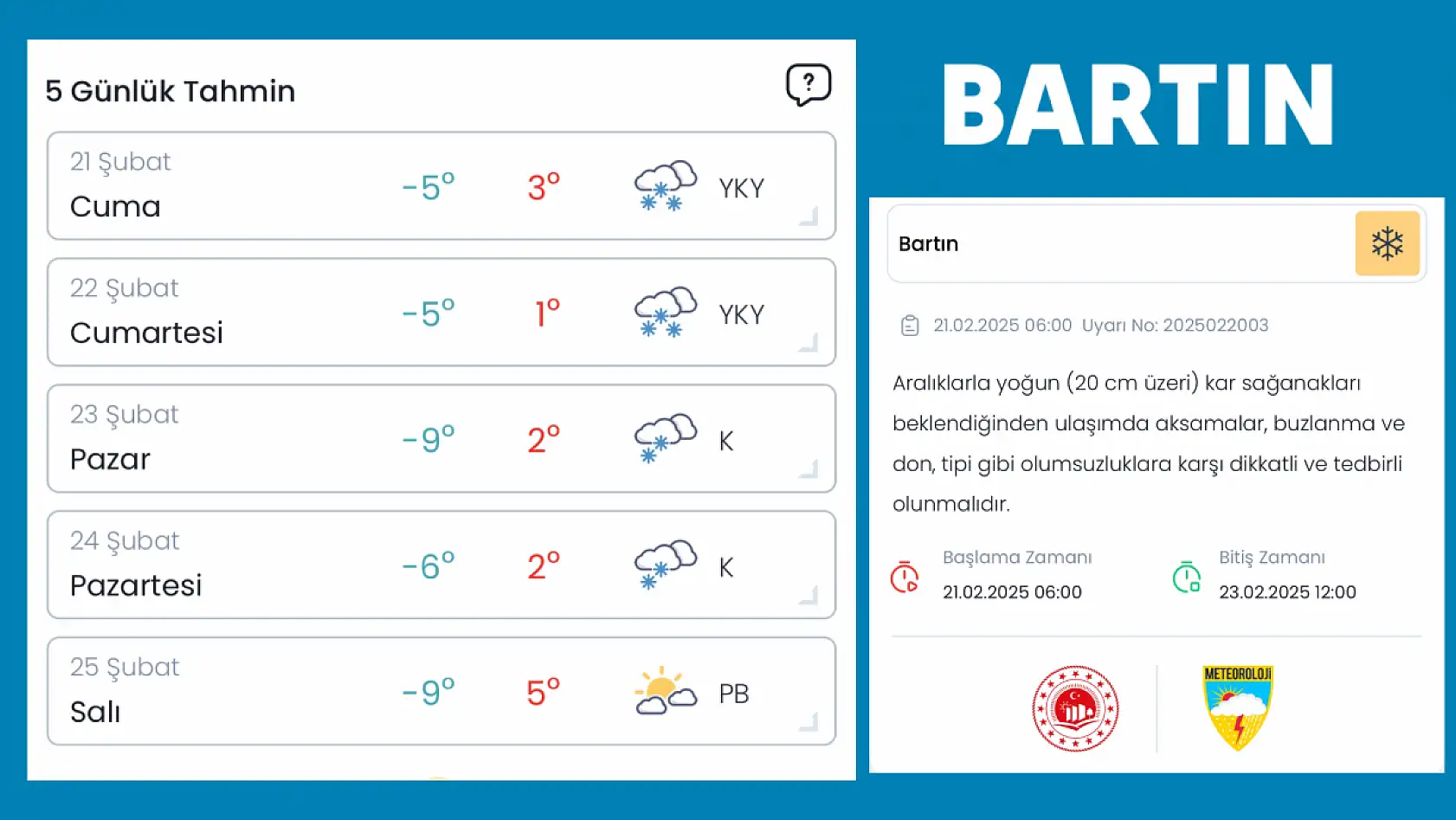 Bartın için peş peşe uyarı geldi