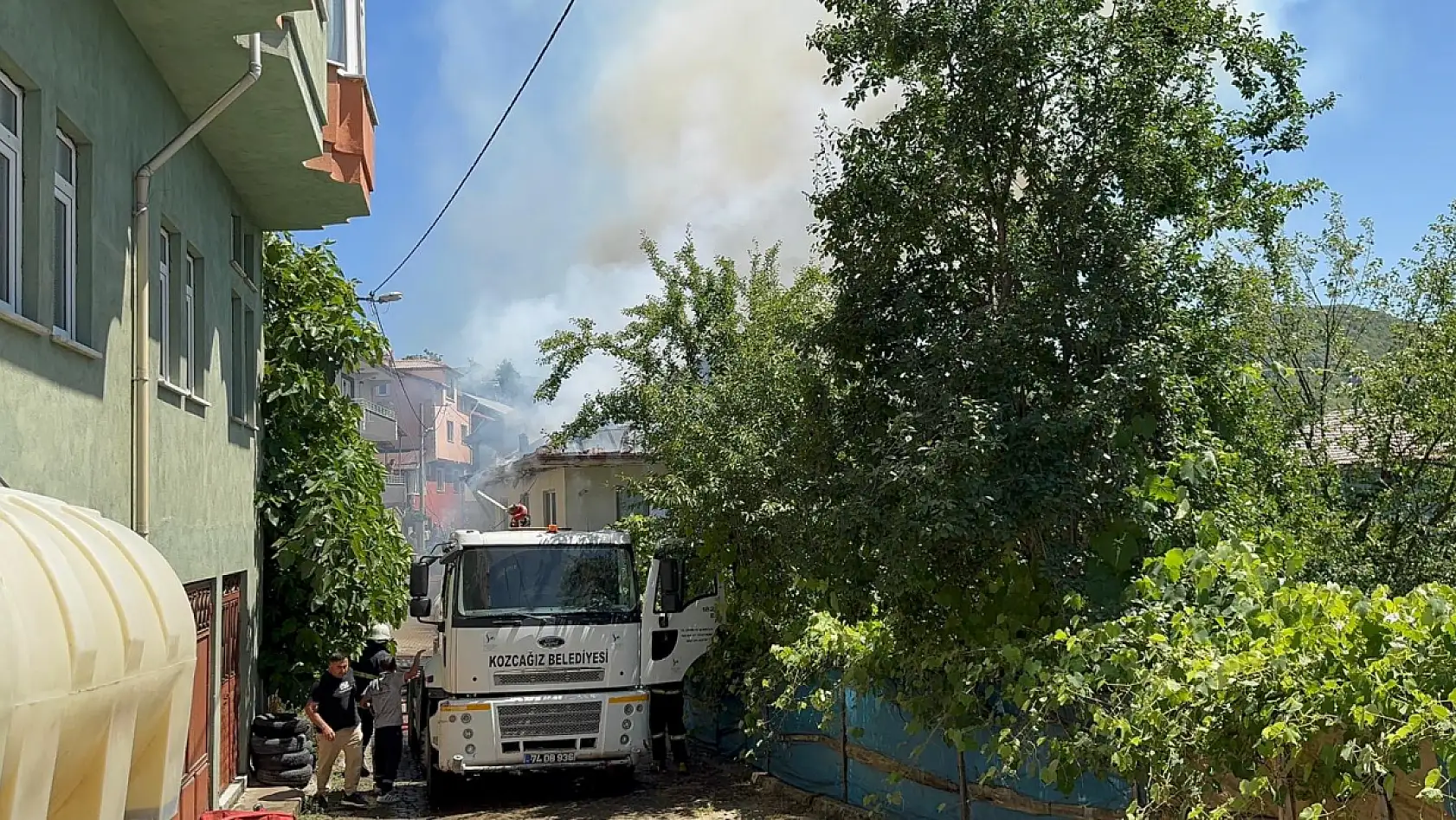 Kozcağız'da korkutan yangın