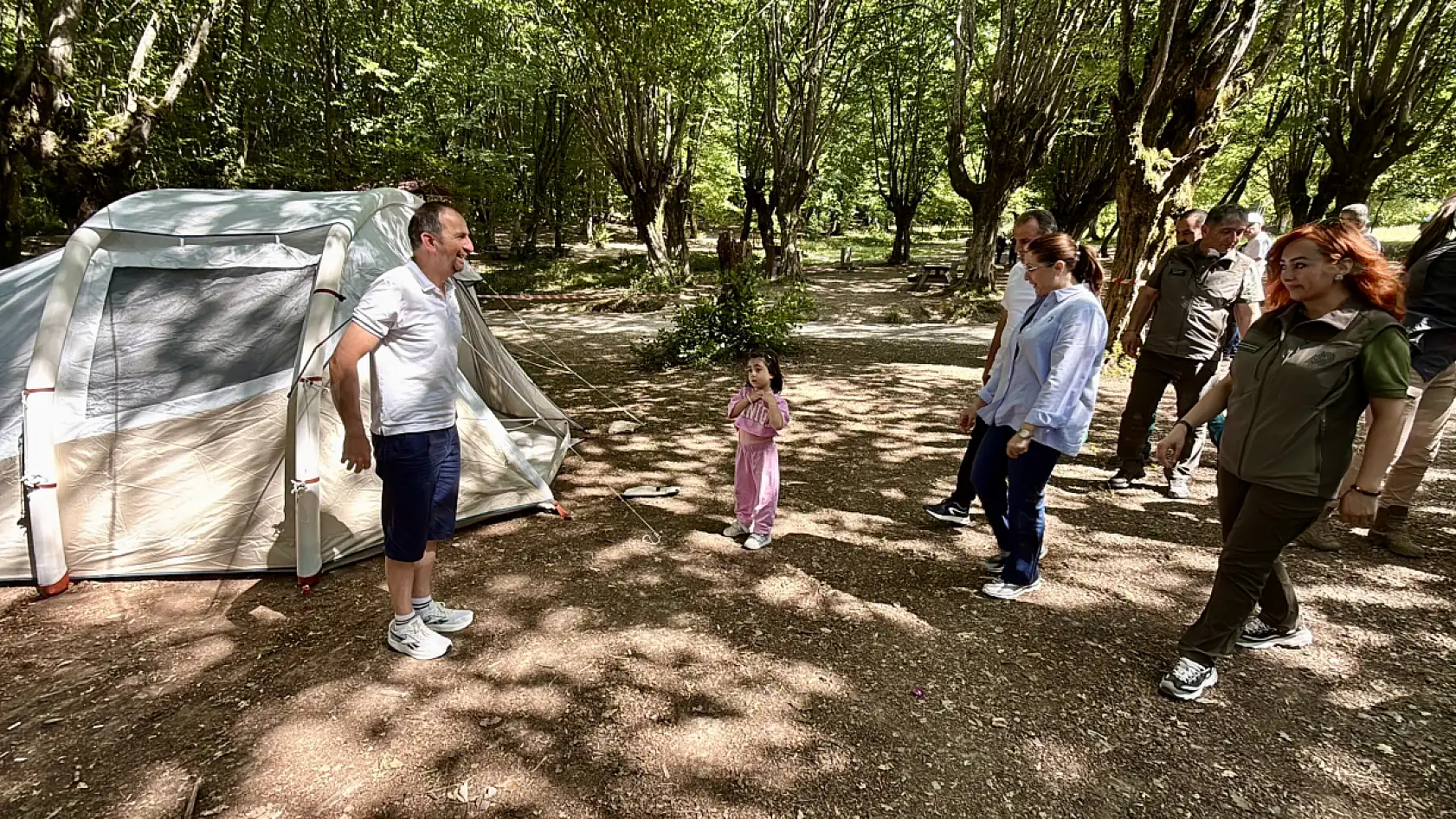 Çocuklar babaları ile kamp yaptı