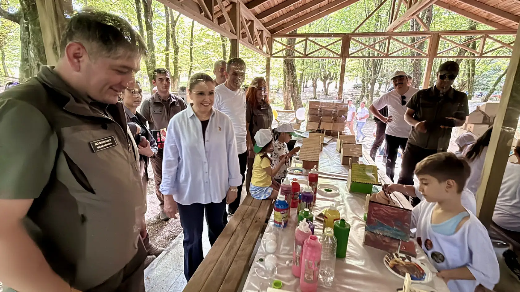 Çocuklar babaları ile kamp yaptı