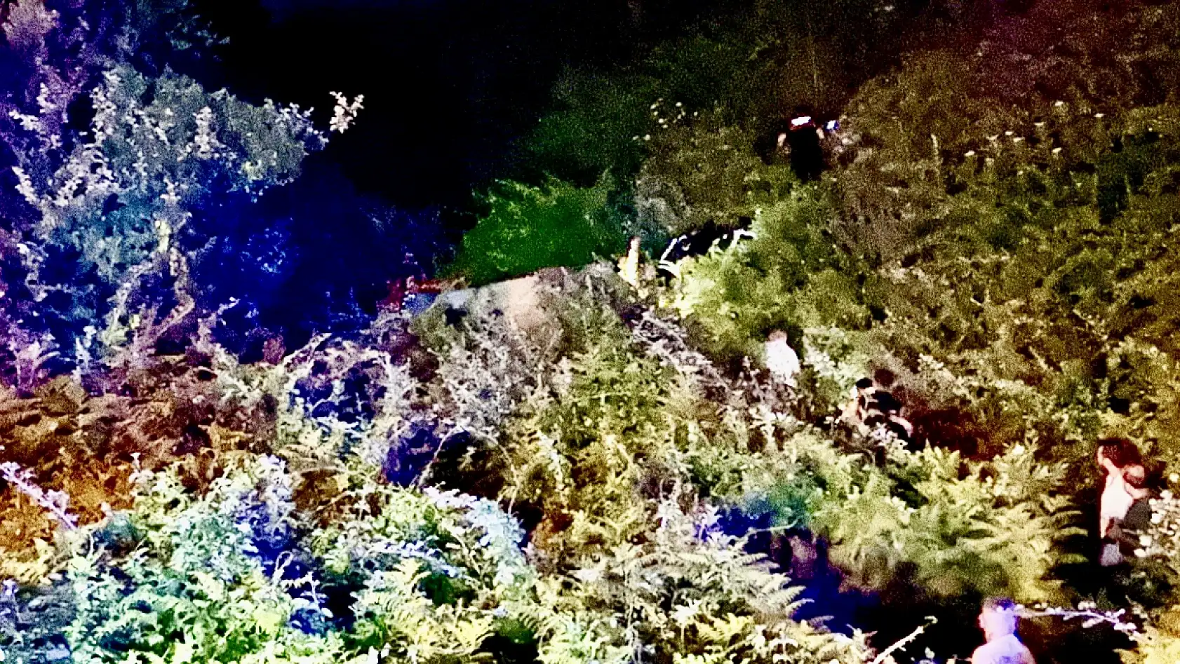 Ekipler kaza yapan aracı aradı