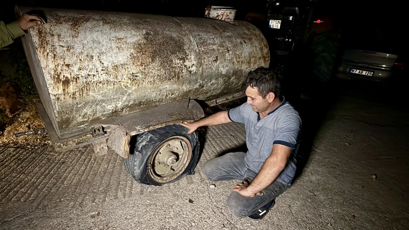 Patlak lastik onu durduramadı