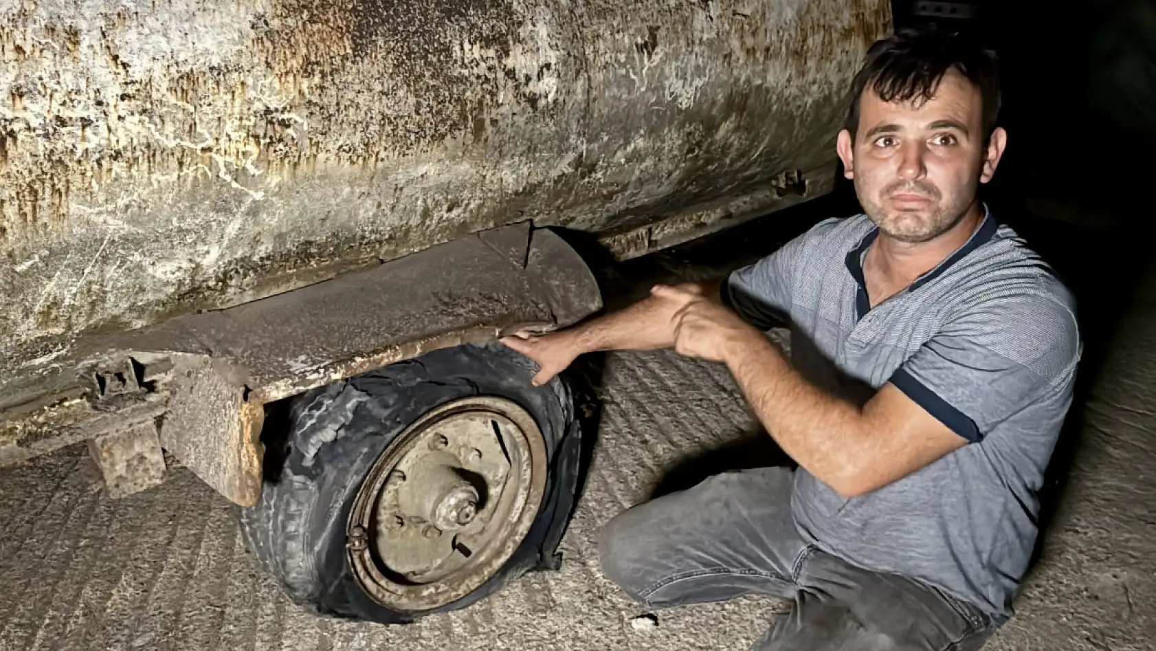 Patlak lastik onu durduramadı