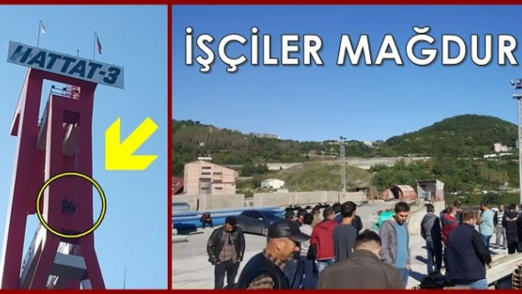 2 işçi kuleye çıktı