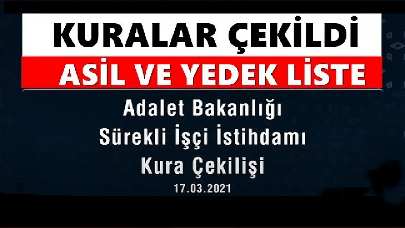 Bartın Adliyesi işçi alımı kura listesi