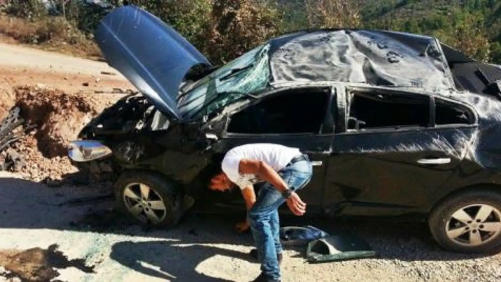 Arıt yolunda kaza,1 yaralı