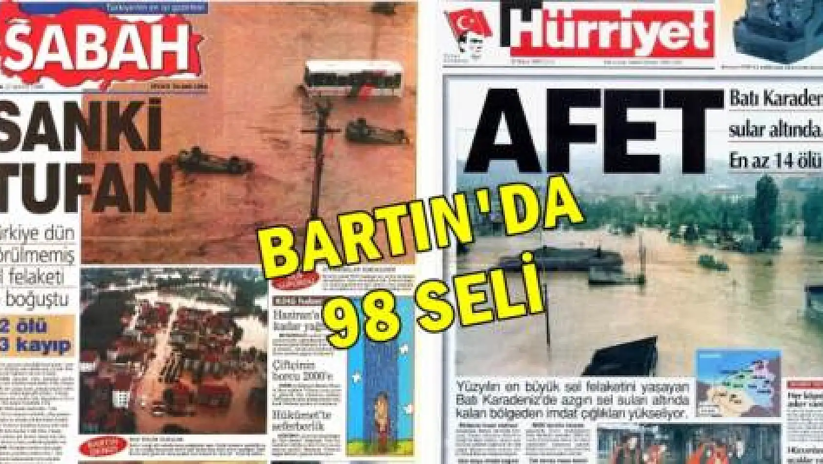 Bartın 98 selinde Gazete manşetleri