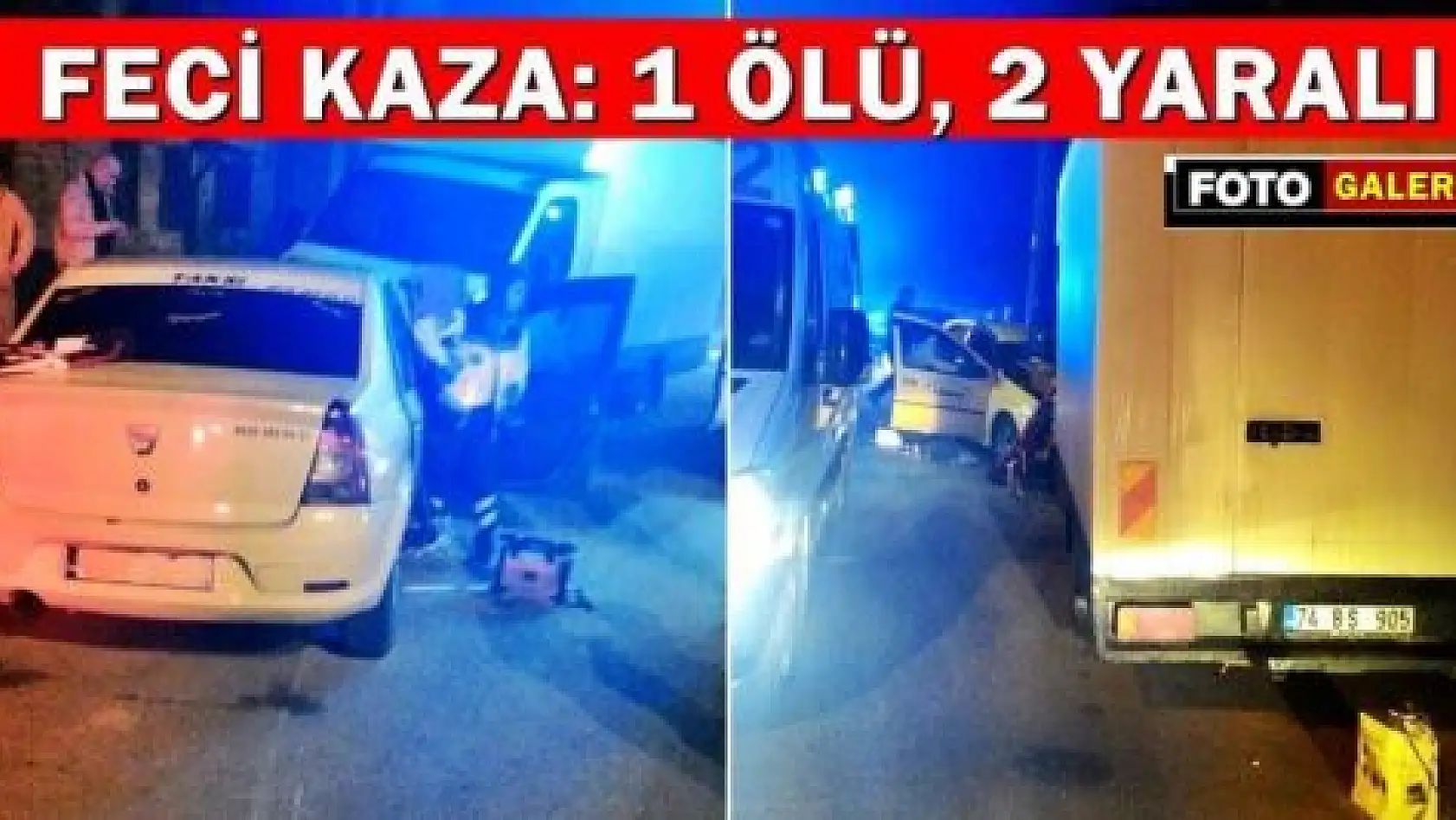 Bartın'da feci kaza:1 ölü