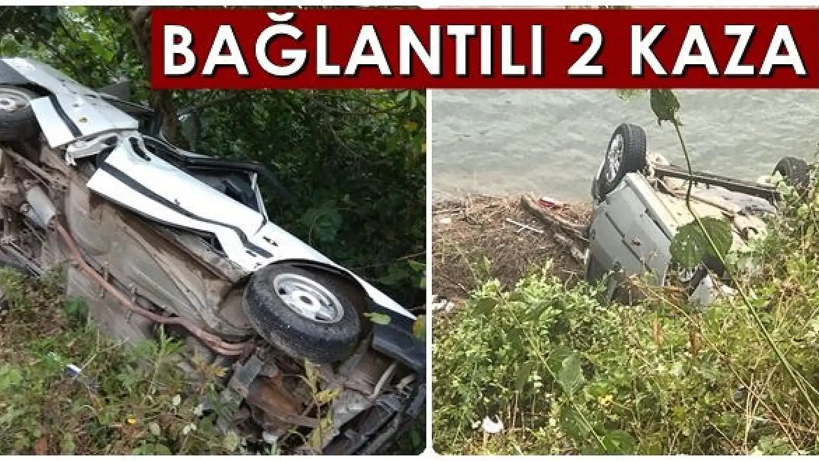 Biri ağaca çarptı, diğeri şarampole yuvarlandı