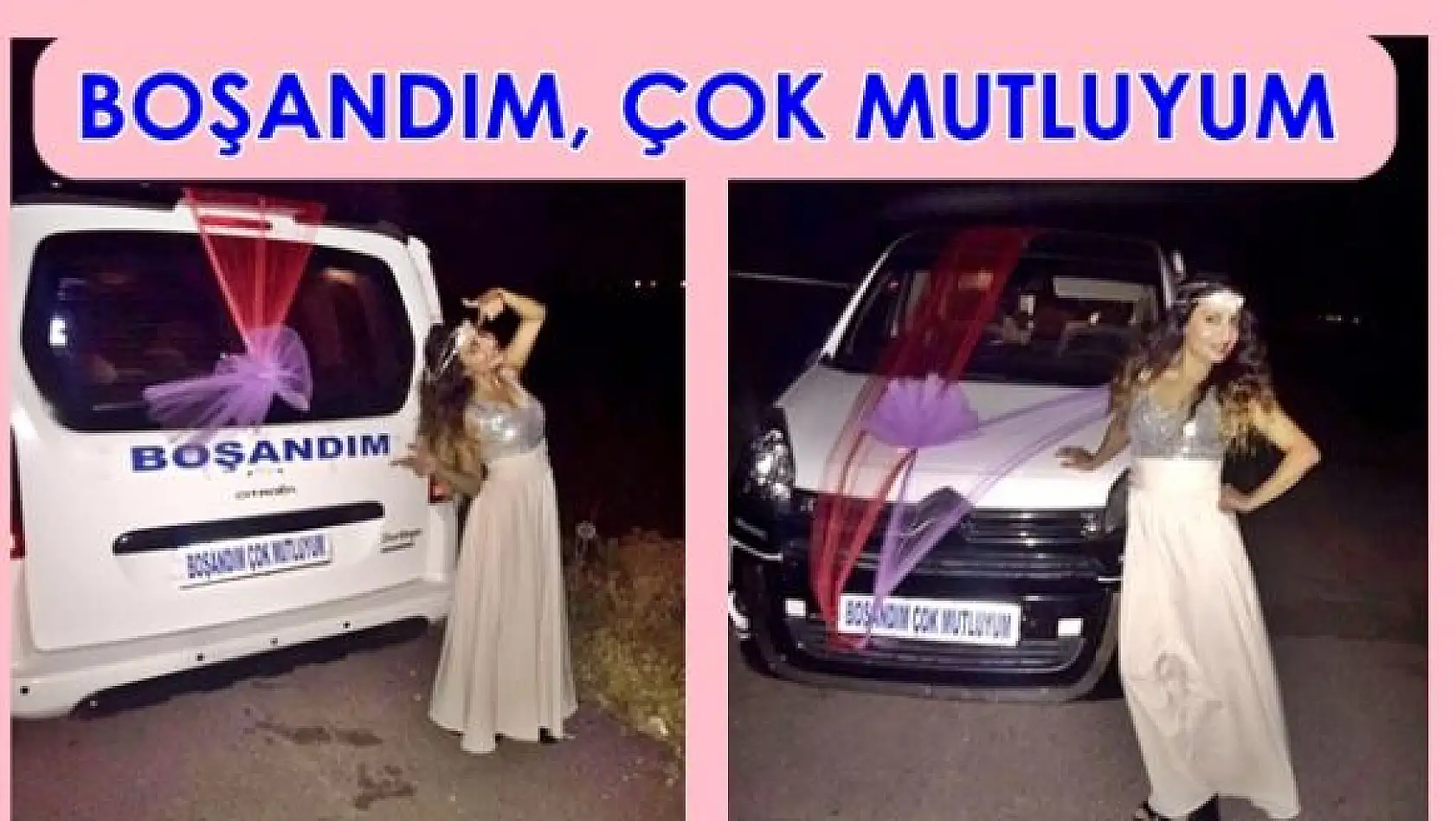 Boşanmasını araba süsleyip böyle kutladı