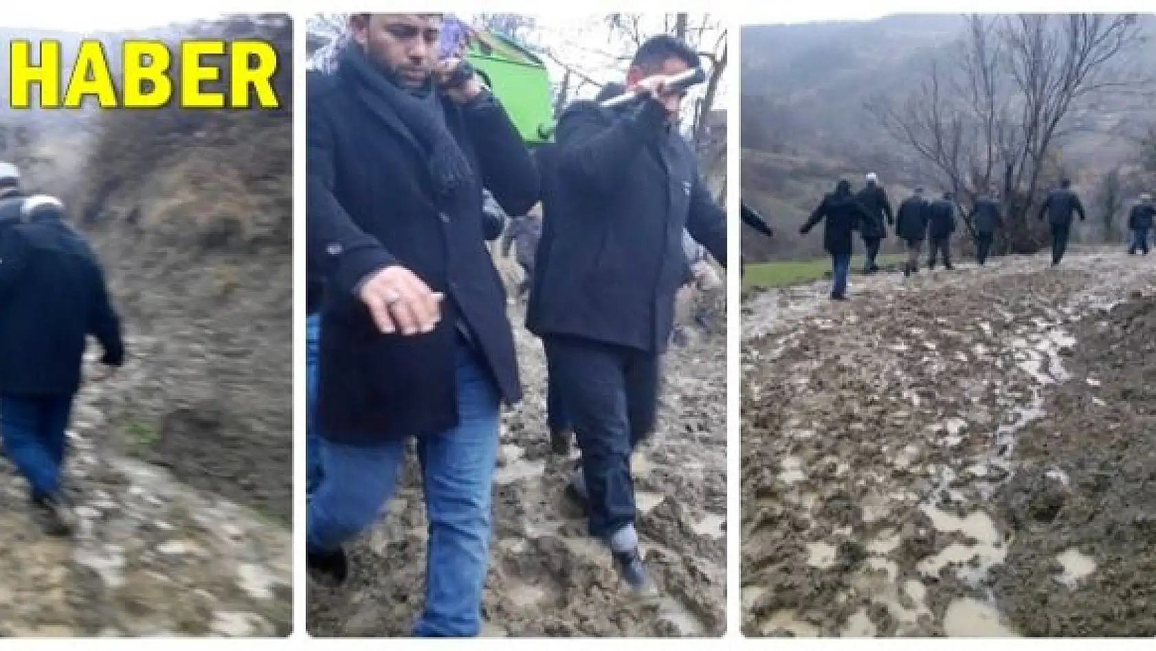 Cenazelerini çamur içinde taşıdılar