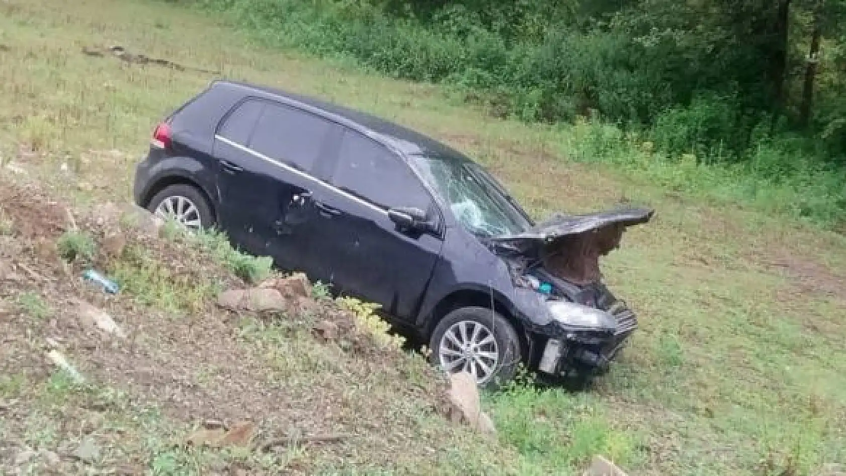 Direksiyon hakimiyetini kaybedip yoldan çıktı