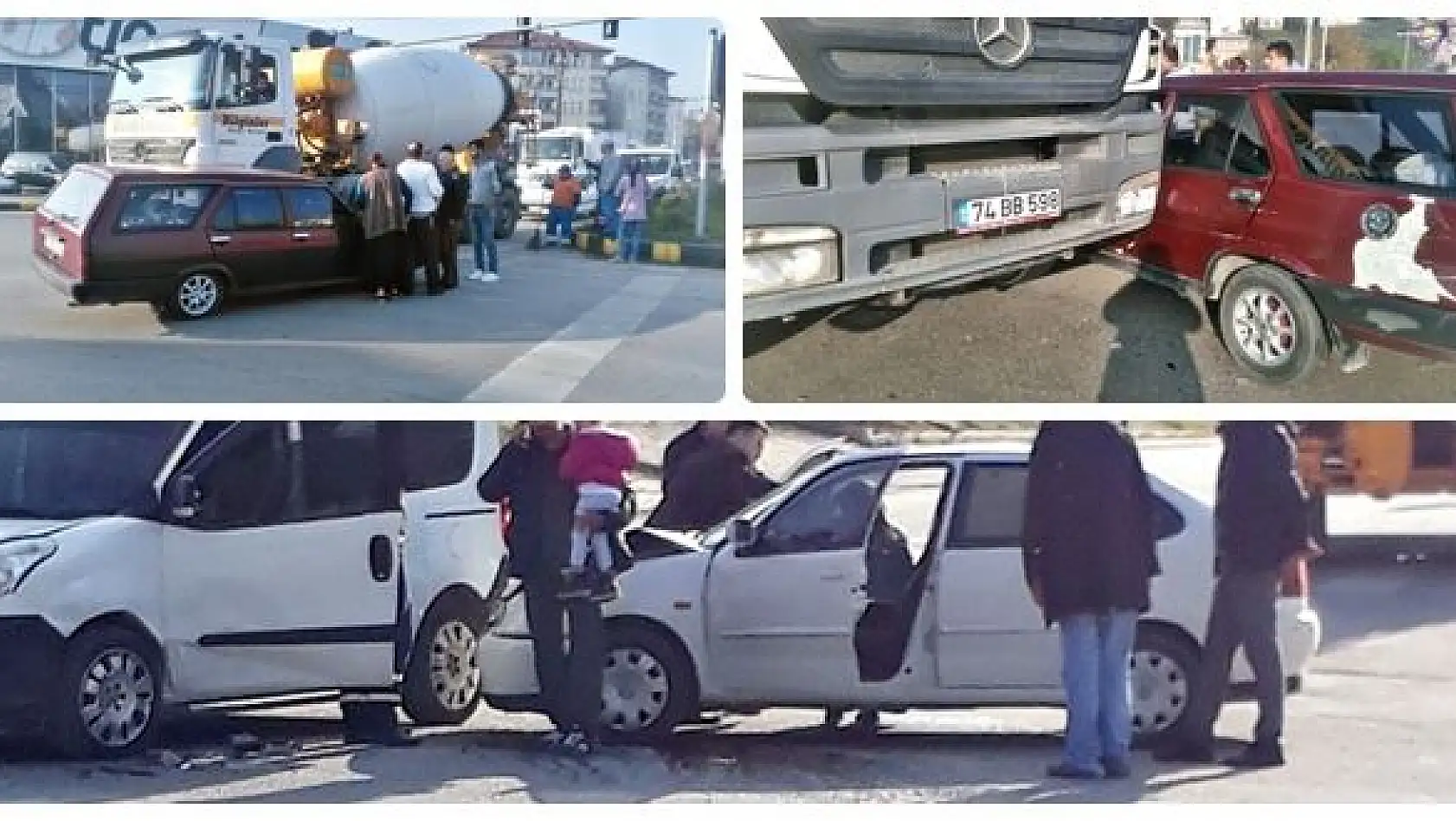 İki kavşakta birden kaza