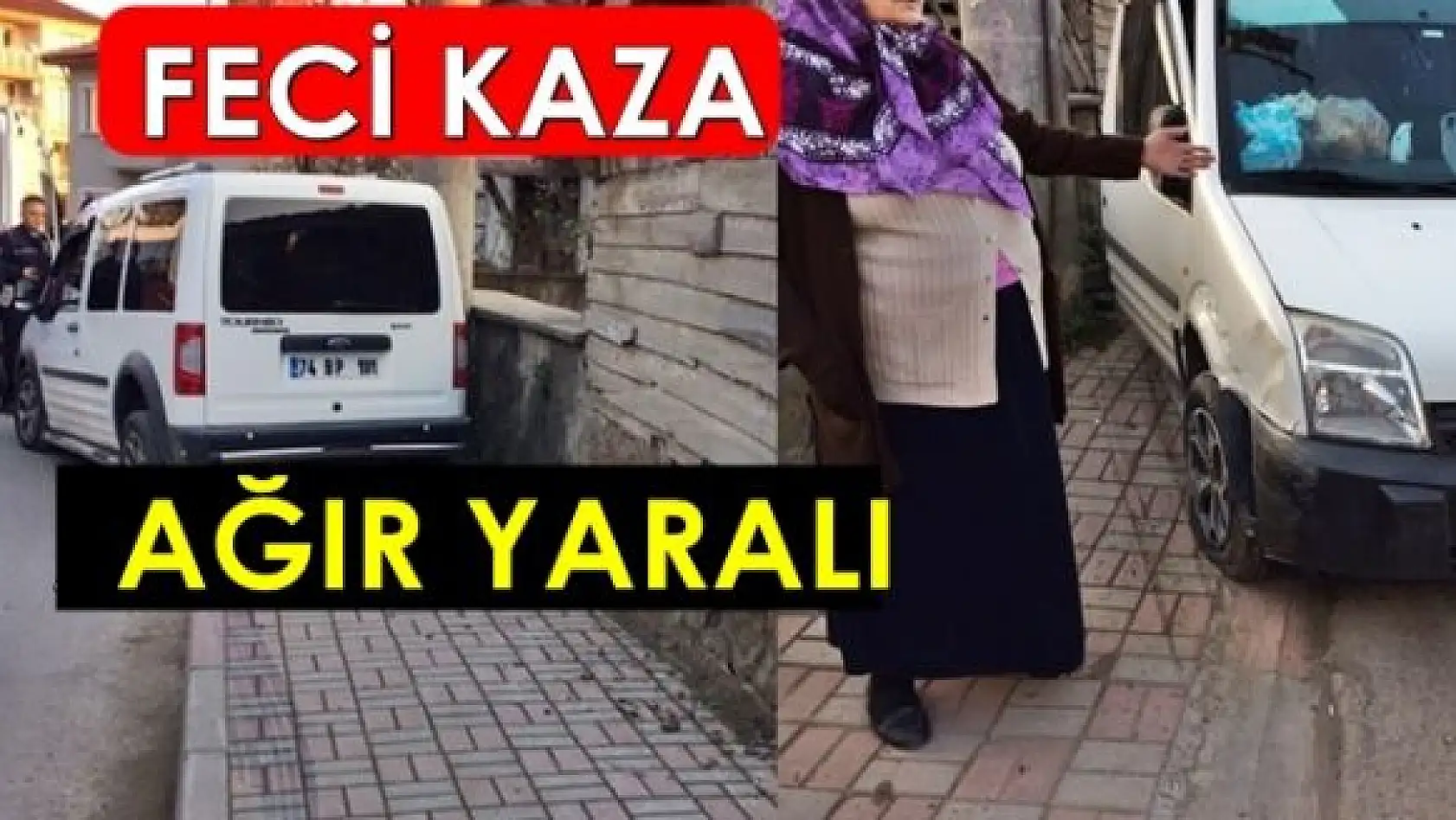 Kaldırıma çıkan araba kadına araç çarptı
