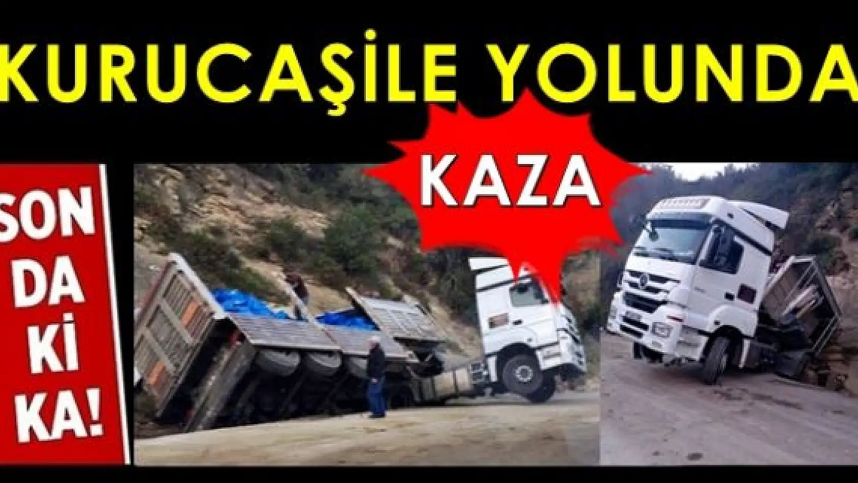Kömür yüklü tır devrildi