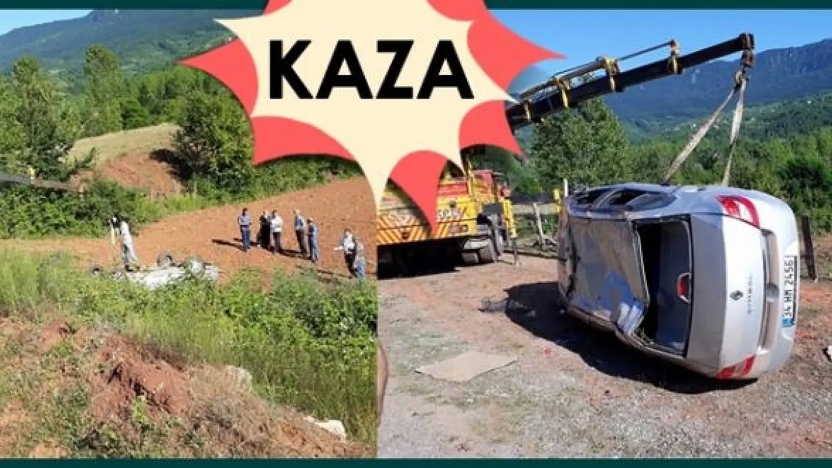 Kontrolden Çıkan Araç Şarampole Uçtu