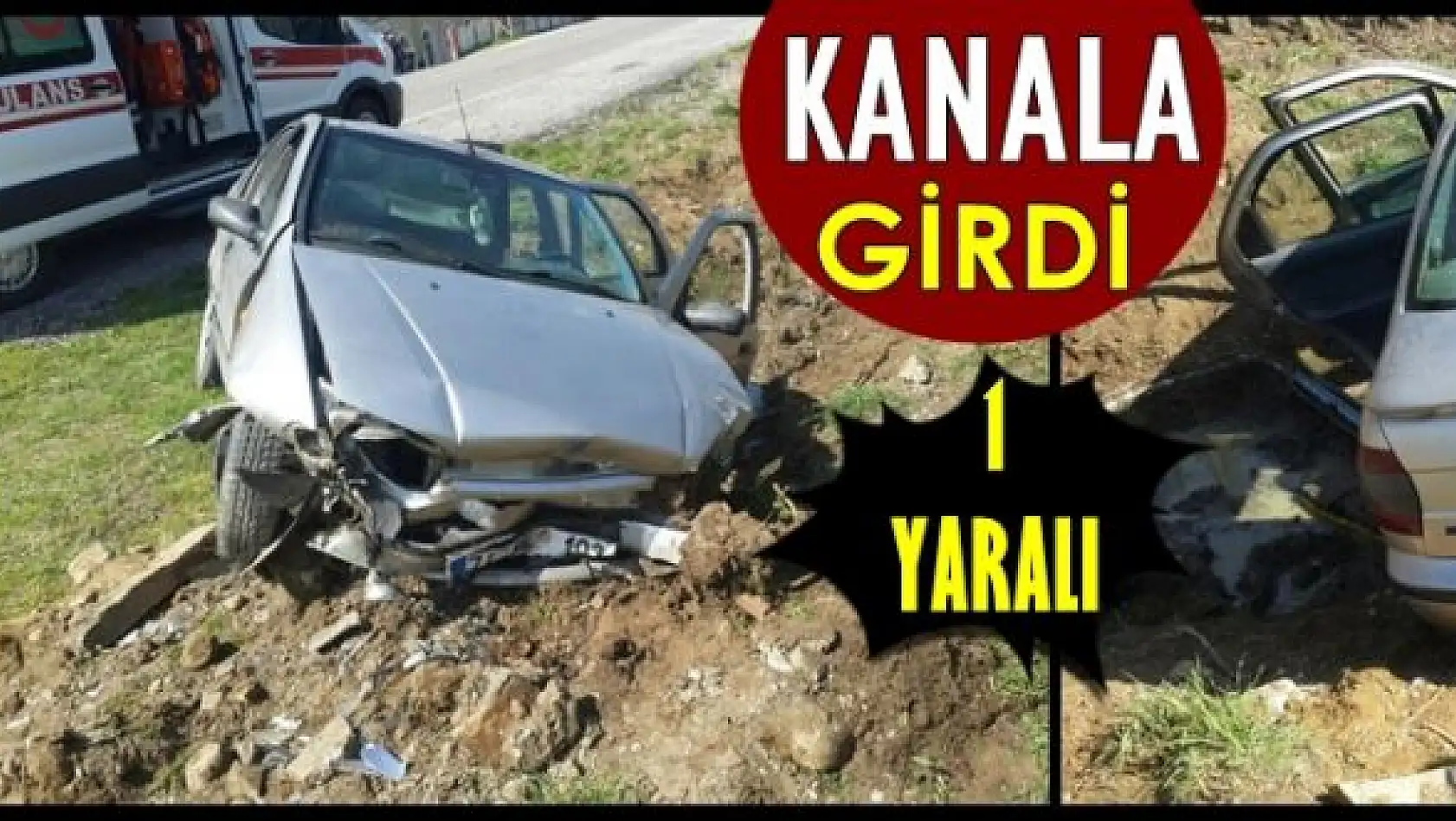 Kontrolden çıkan otomobil kanala girdi