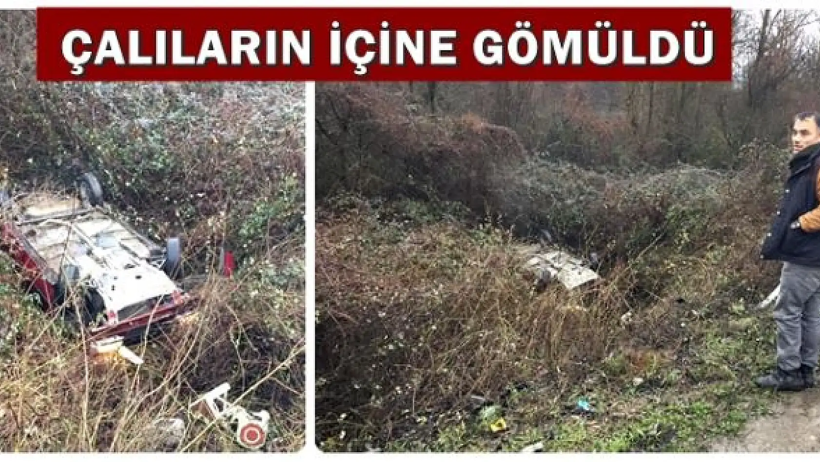 Kontrolden çıktı, şarampole yuvarlandı