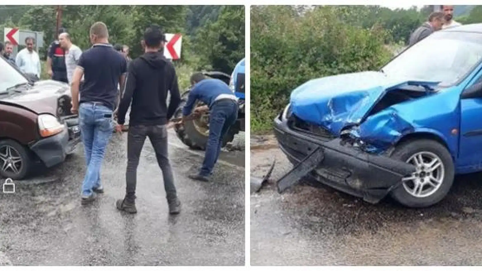 Köprü girişinde çarpıştılar