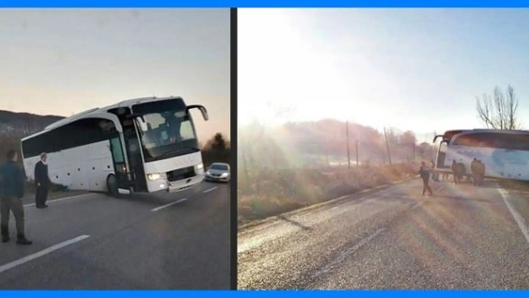 Kozcağız yolunda otobüs kazası