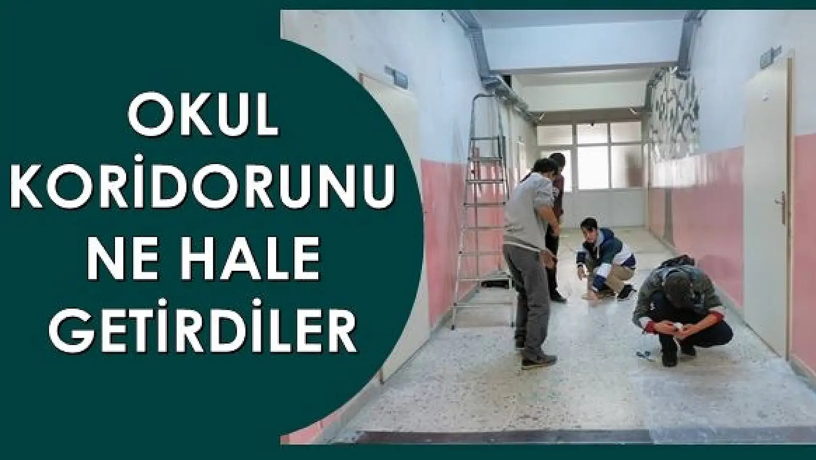 Okul koridorunu boyadılar