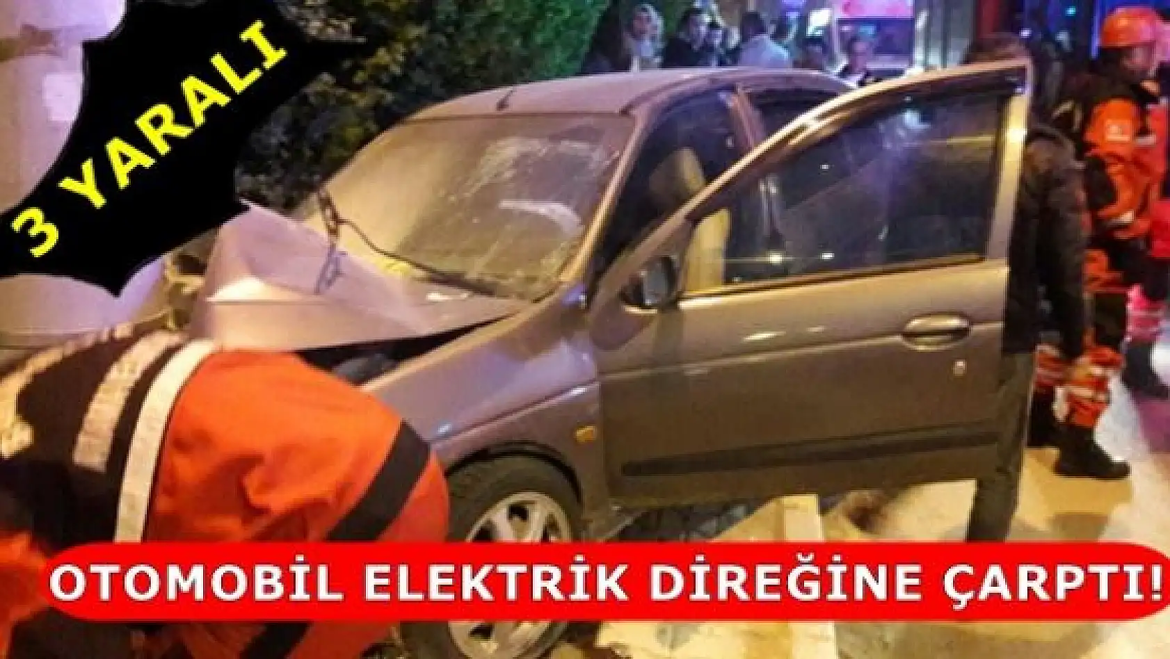 Otomobil Elektrik Direğine Çarptı