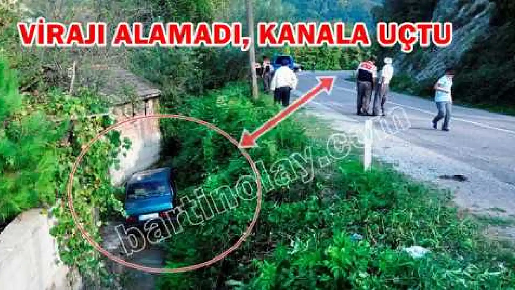 OTOMOBİL SU KANALINA UÇTU: 2 YARALI