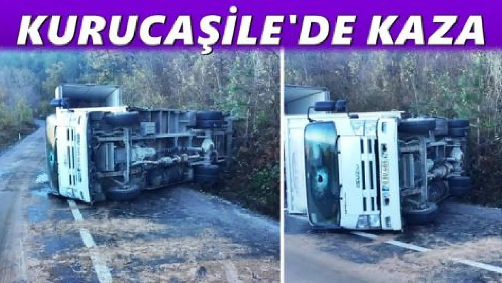 Şeker yüklü Kamyon Devrildi