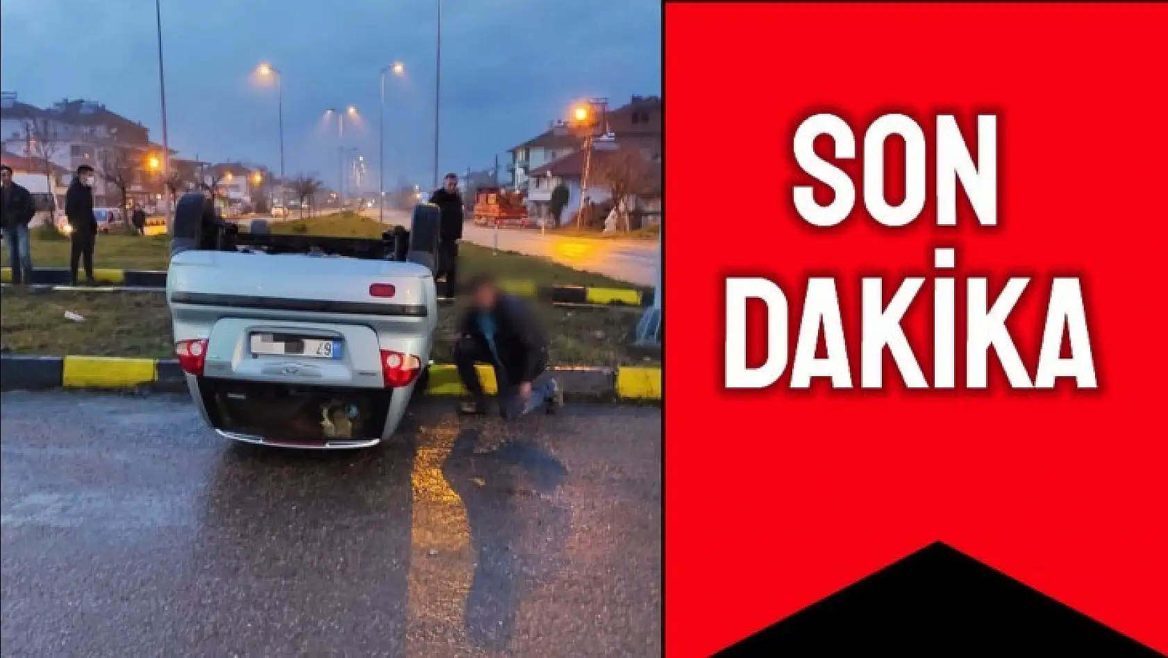 Son dakika, otomobil takla attı