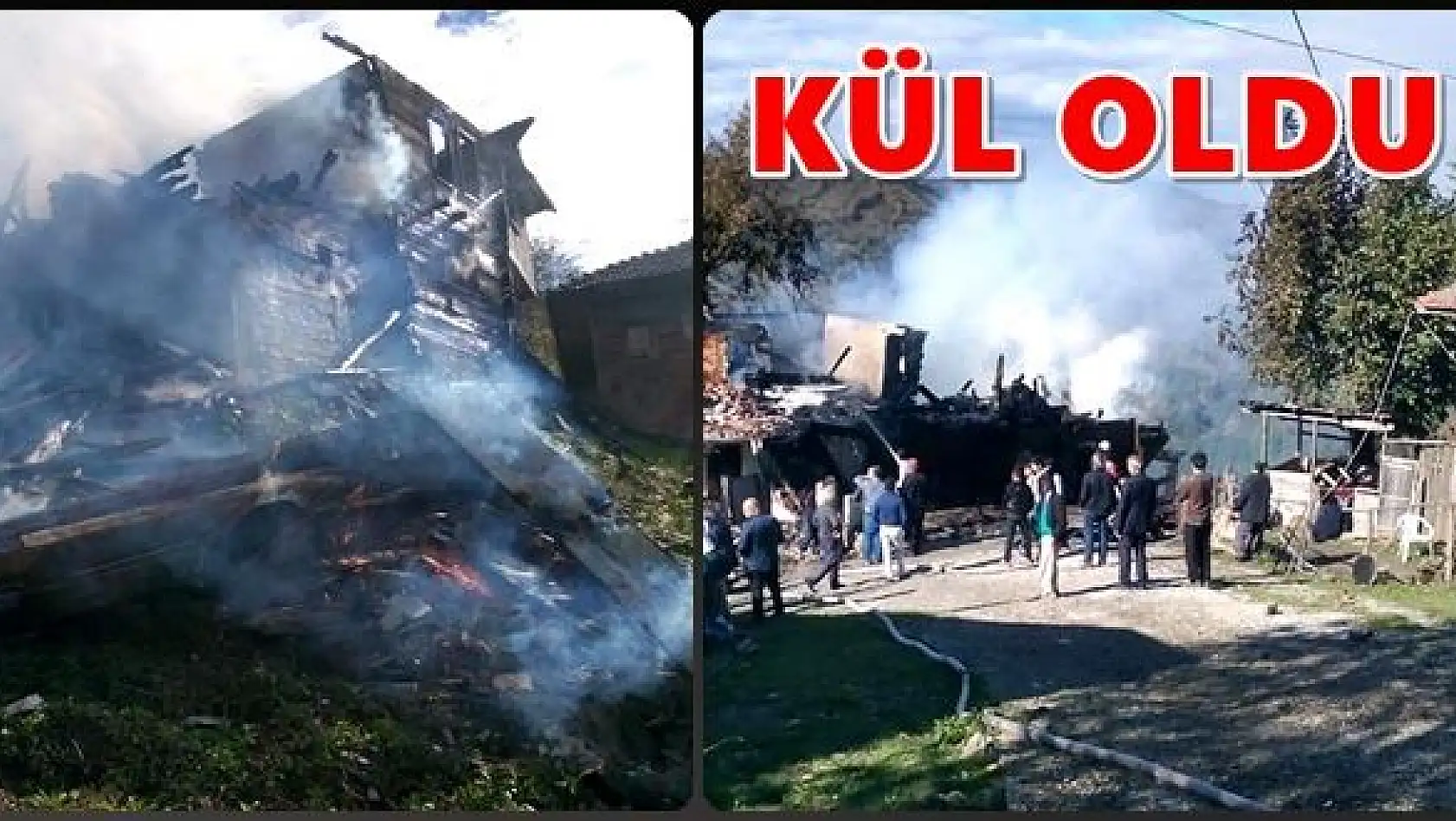 Yanan ev küle döndü