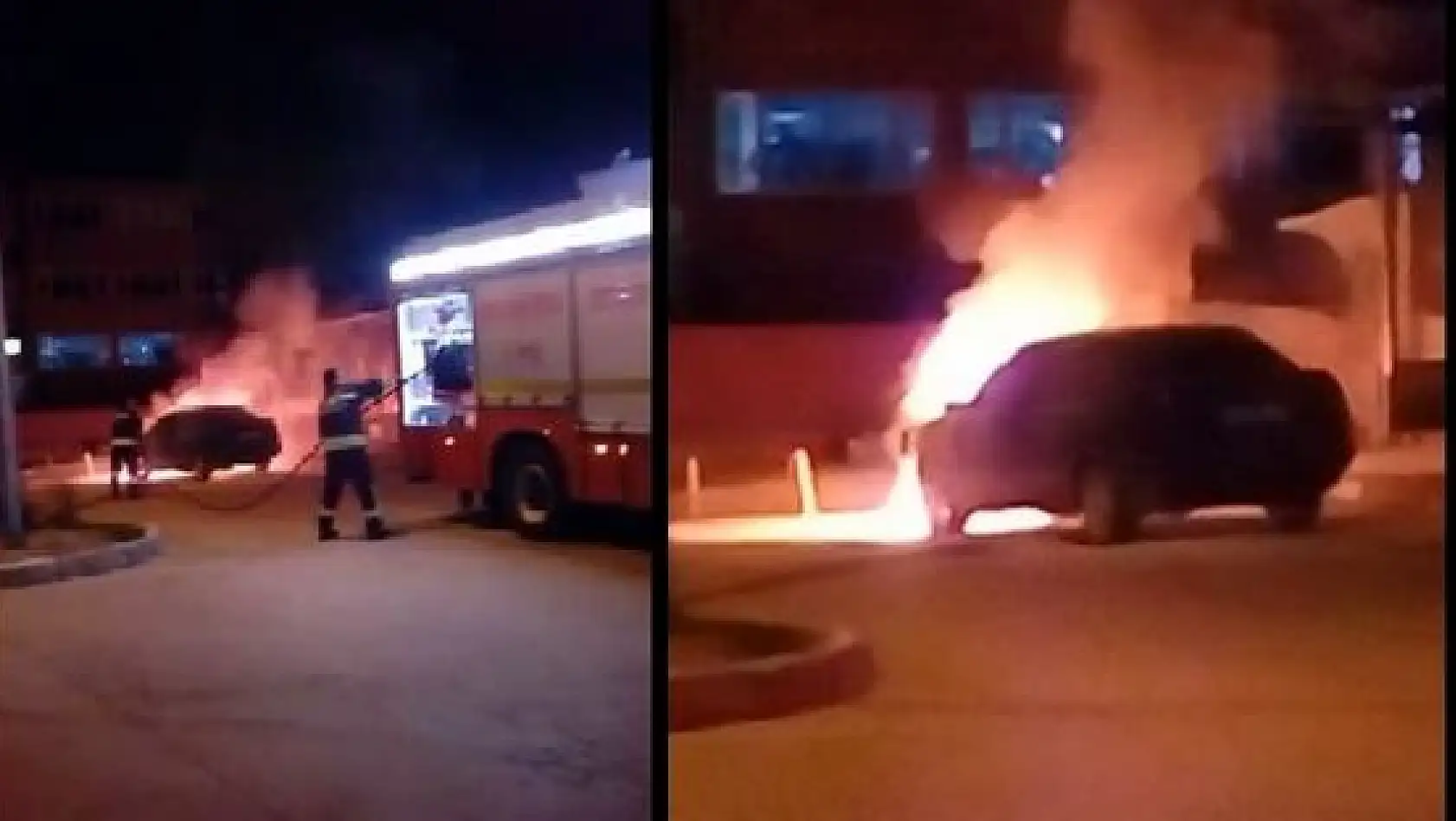 Bartın'da park halindeki otomobil alev aldı