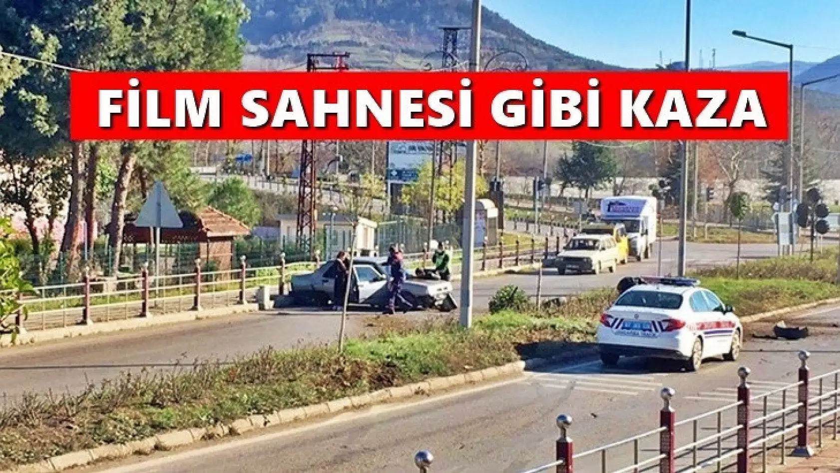 Film sahnesi gibi kaza