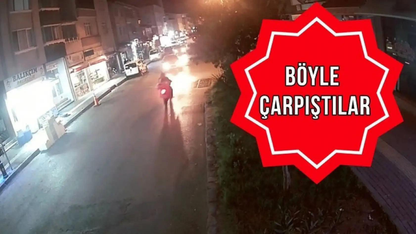 Motosiklet ile otomobil böyle çarpıştı