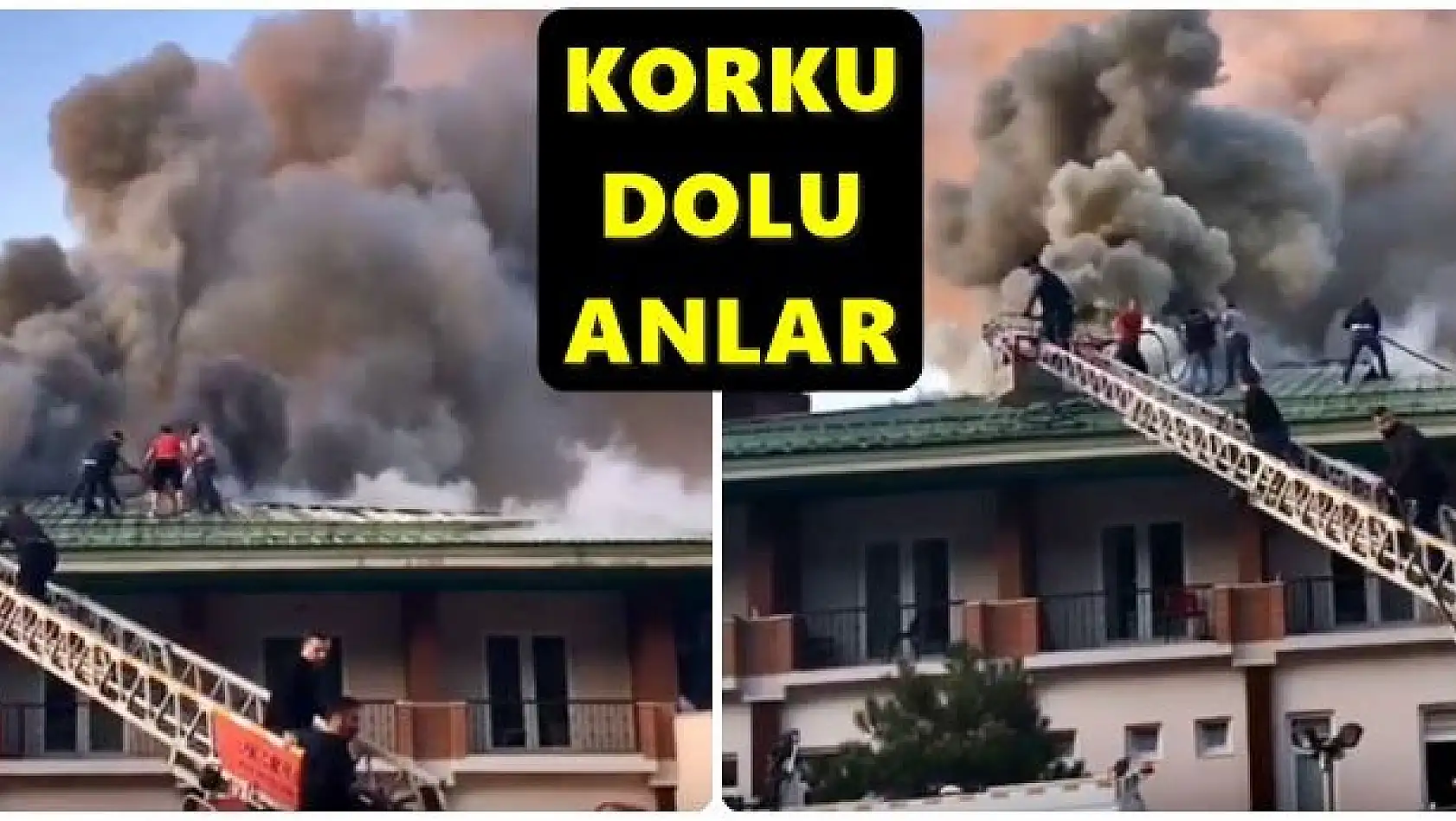 Otel yangınında korku dolu anlar